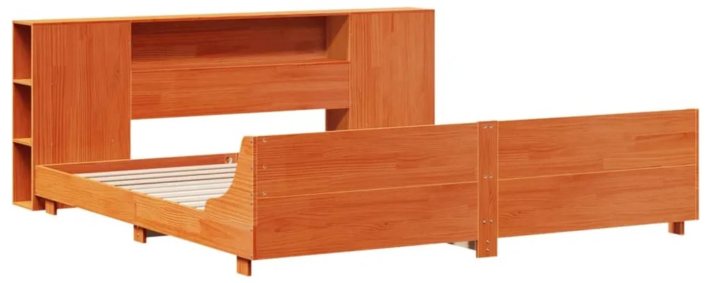 Cama sem colchão 180x200 cm pinho maciço castanho-mel