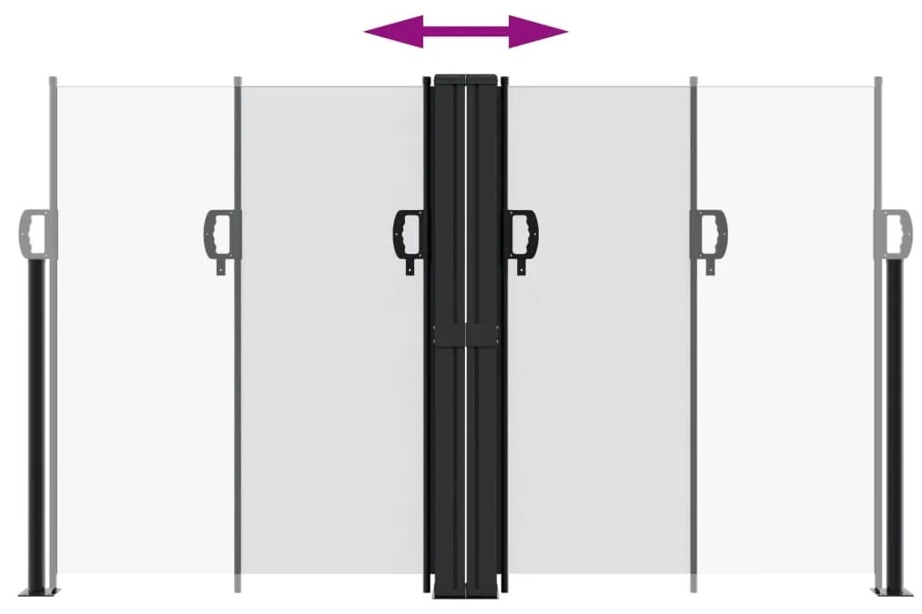 Toldo lateral retrátil 140x600 cm branco