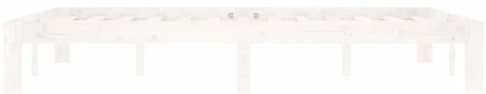 Estrutura de cama 140x200 cm pinho maciço branco