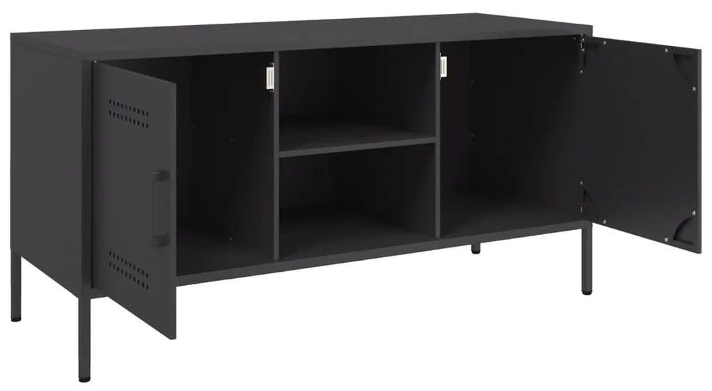 Móvel de TV 100,5x39x50,5 cm aço preto