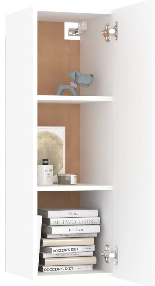 Móveis de TV 2 pcs 30,5x30x90 cm derivados de madeira branco