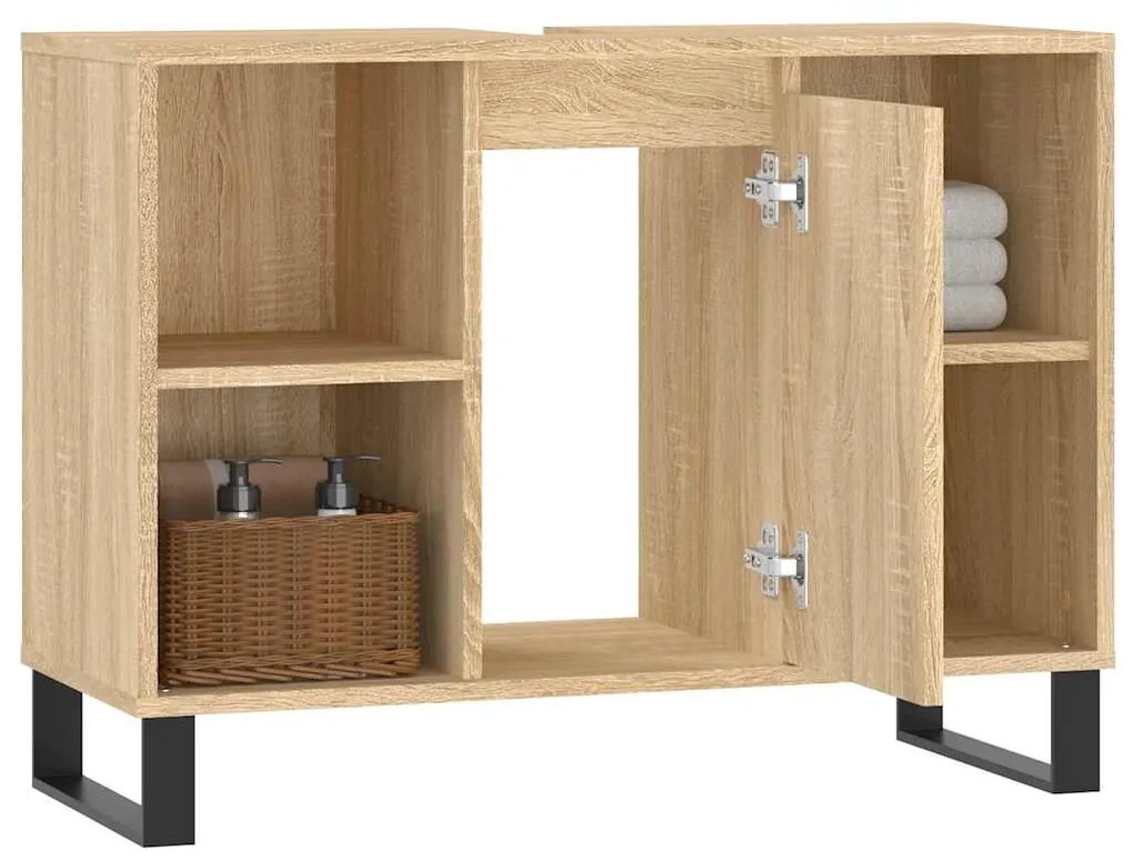 Armário p/ casa banho 80x33x60cm deriv. madeira carvalho sonoma