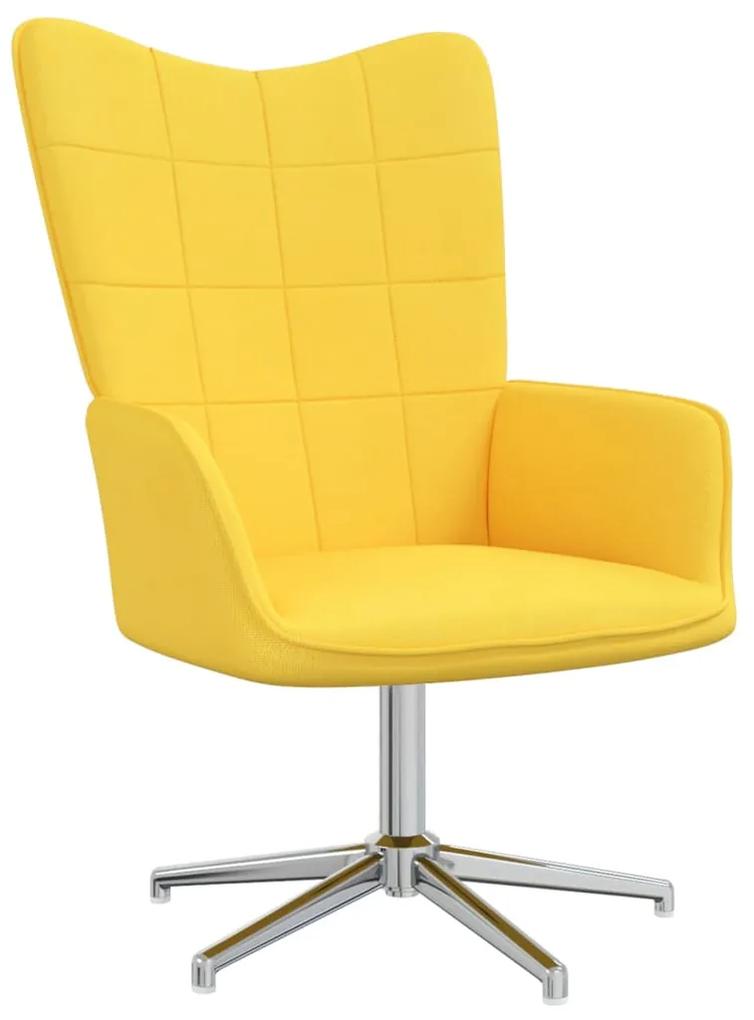 327992 vidaXL Cadeira de descanso tecido amarelo mostarda