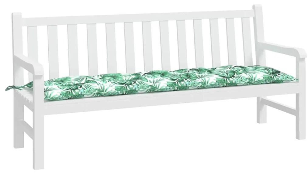 Almofadão banco jardim 180x50x7 cm tecido oxford padrão folhas