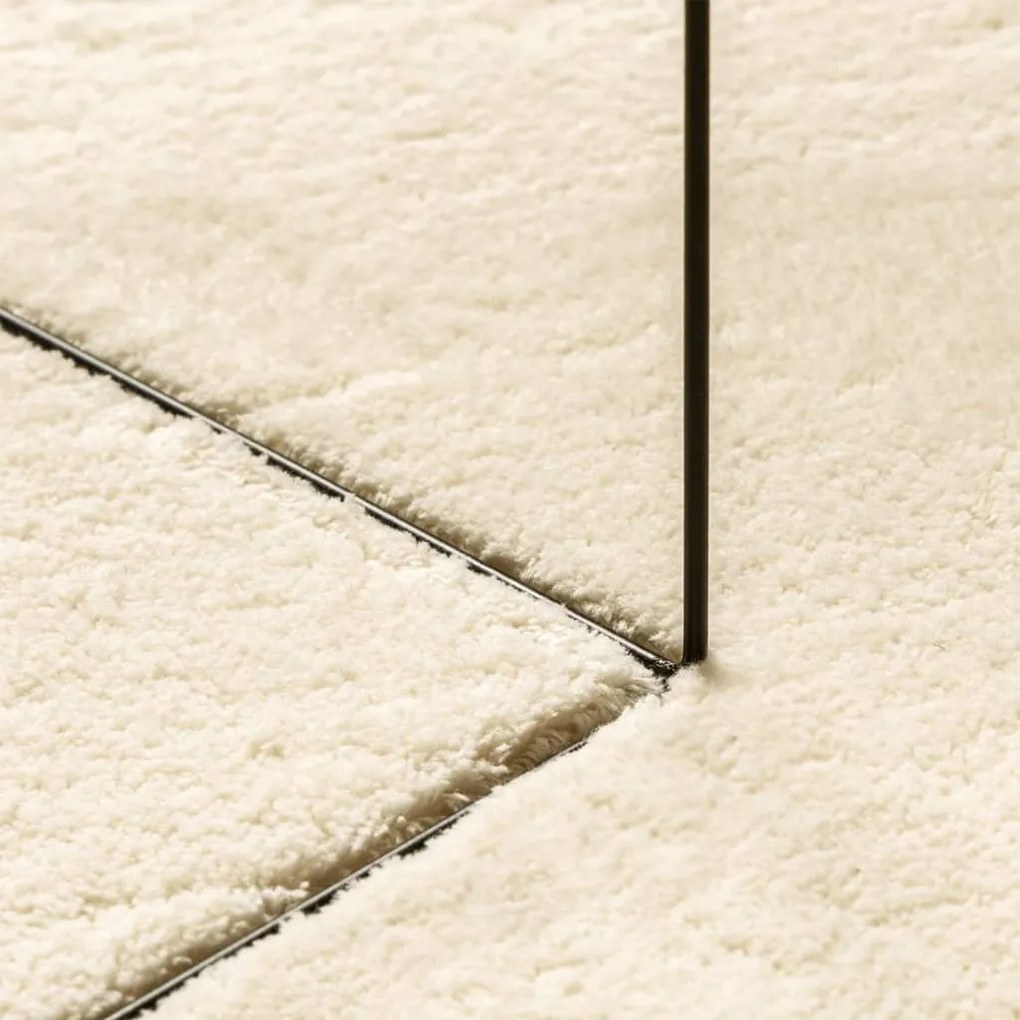 Tapete pelo curto macio e lavável HUARTE 140x200 cm cor creme
