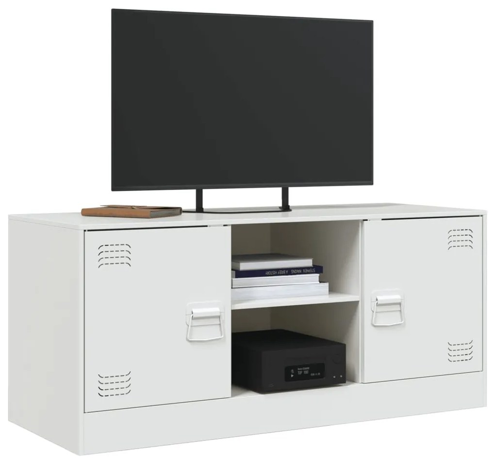 Móvel de TV 99x39x44 cm aço branco