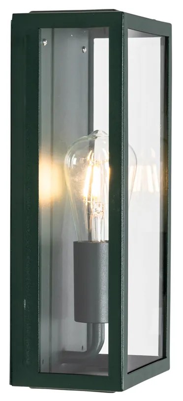 Candeeiro de parede exterior industrial verde escuro com vidro IP44 - Rotterdam Industrial