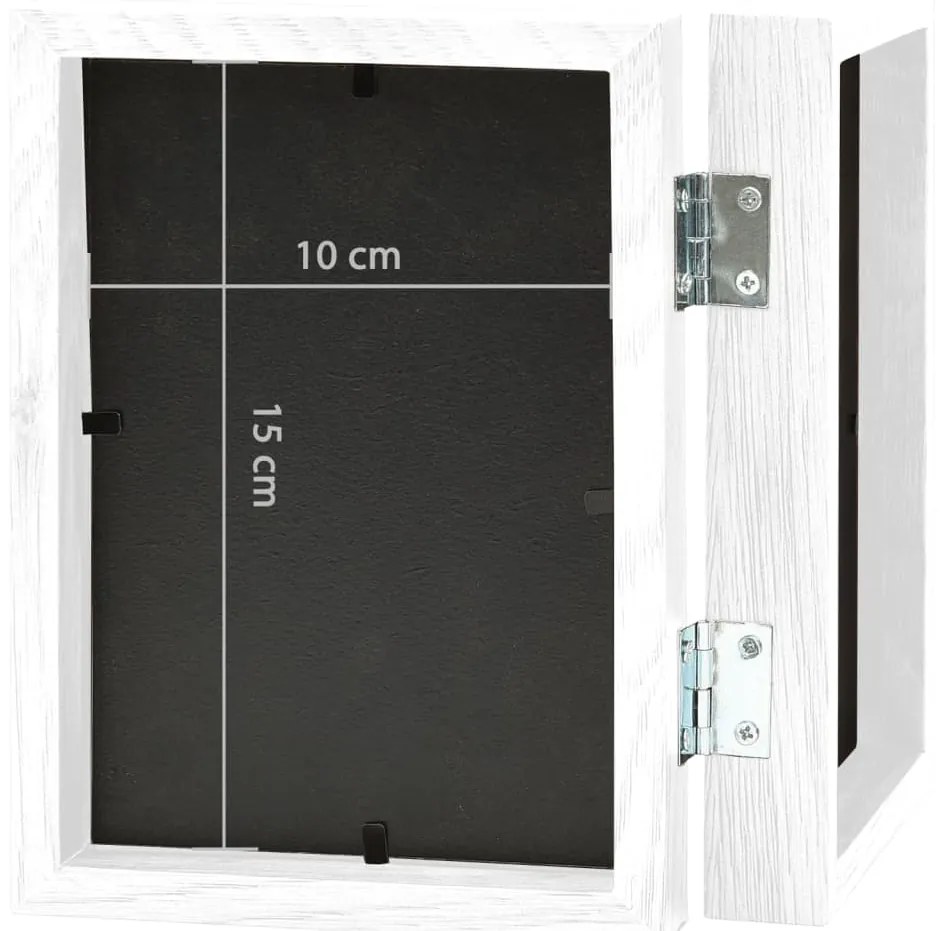 Moldura com duas dobras 2x(10x15 cm) branco