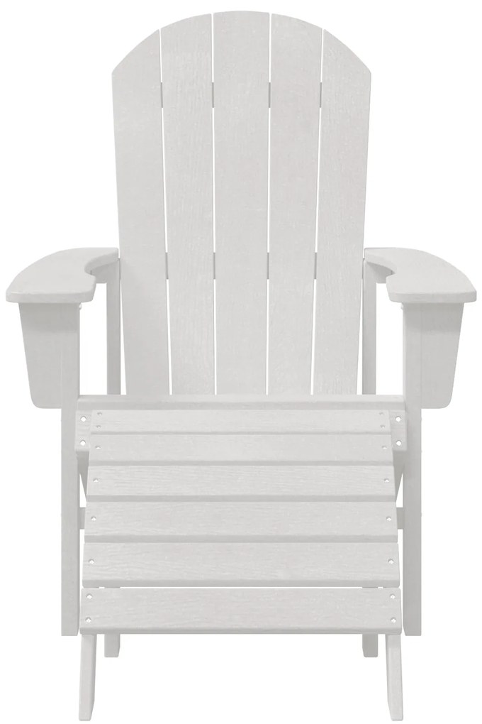 Cadeira Adirondack com Apoio para Pés Branca HDPE