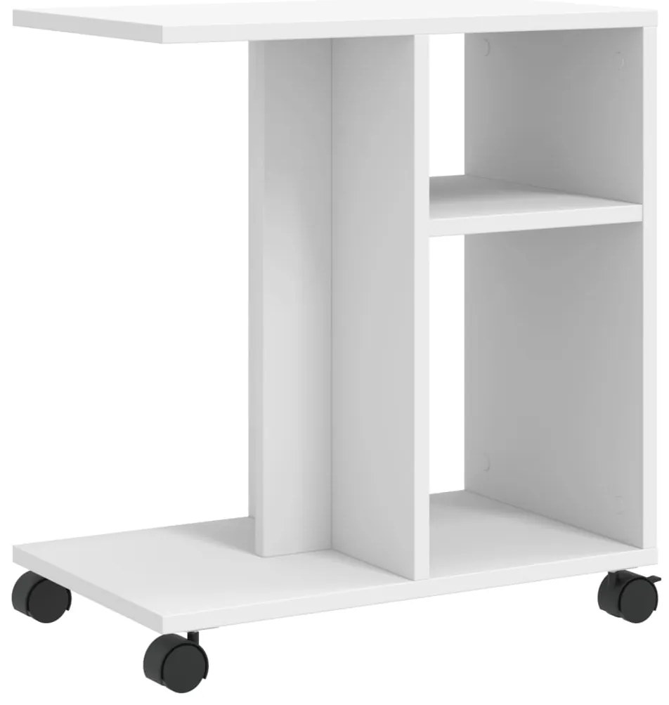 Mesa de apoio c/ rodas 50x30x55 cm derivados de madeira branco