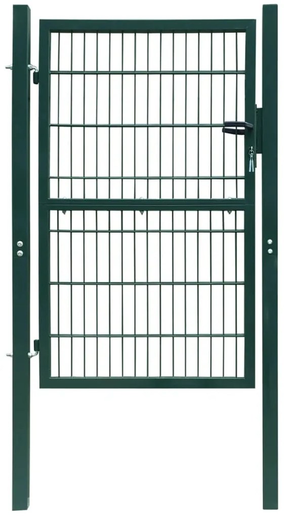 vidaXL Portão de cerca 106x248 cm aço verde