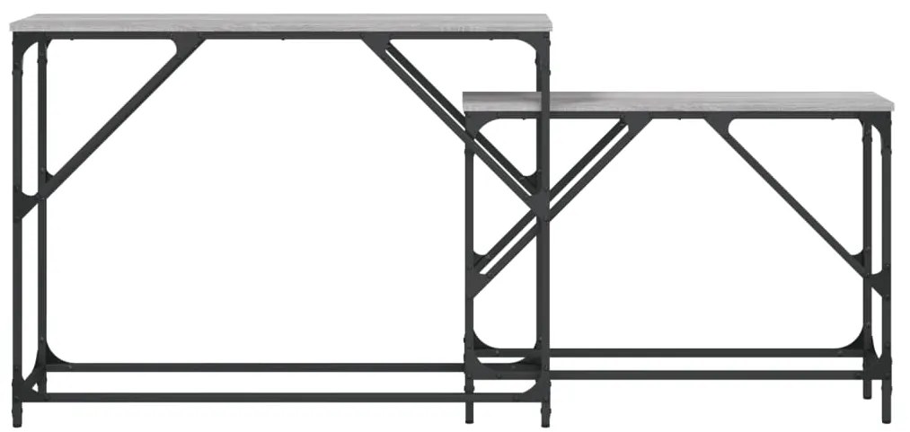 Mesas consola de encastrar 2 pcs deriv. madeira cinzento sonoma