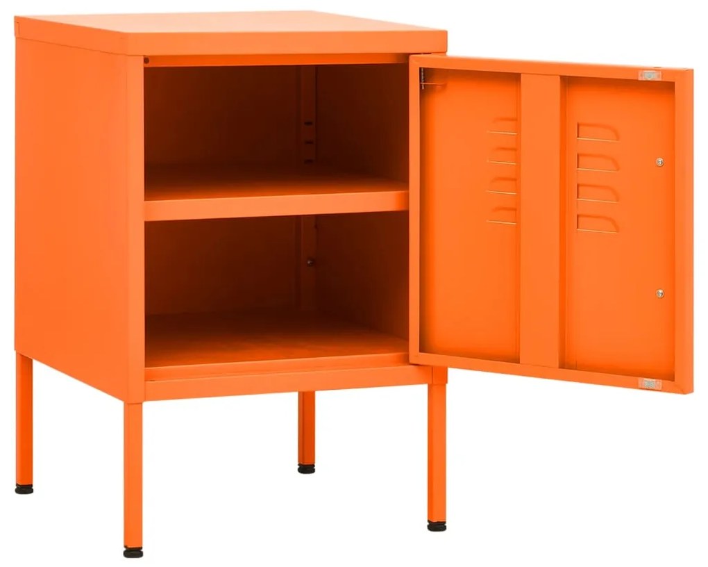 Mesa de cabeceira 35x35x51 cm aço laranja