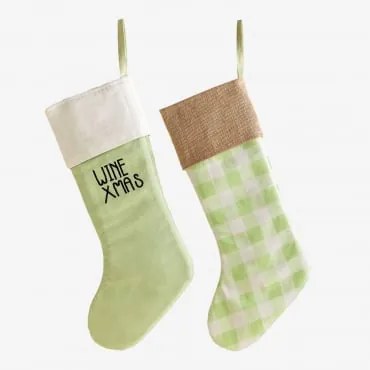 Set De 2 Meias Natalícias Twinkle Verde Hortelã - Sklum