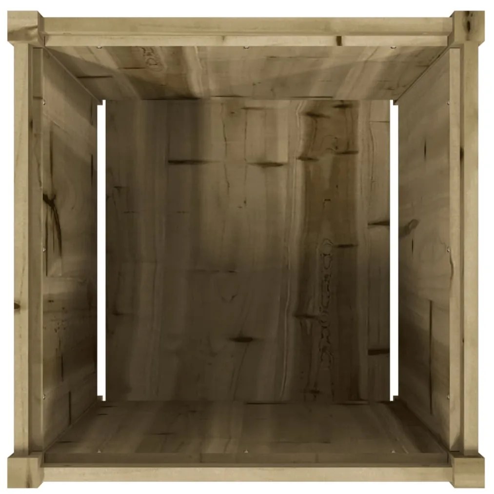 Vaso/floreira de jardim 60x60x60 cm madeira de pinho impregnada