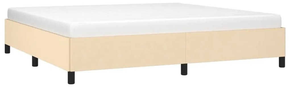 Estrutura de cama sem colchão 200x200 cm tecido cor creme