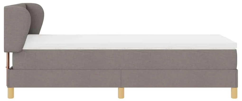 Cama Box Spring vidaXL com Colchão em Taupe, 90x200 cm, Tecido