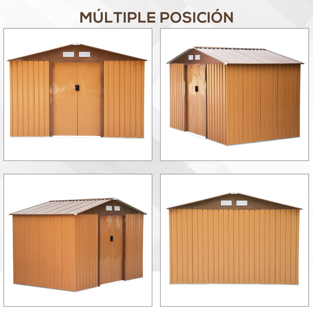 Abrigo de Jardim Metálico Modello Castagna – 4,83 m², 277x195x192 cm,