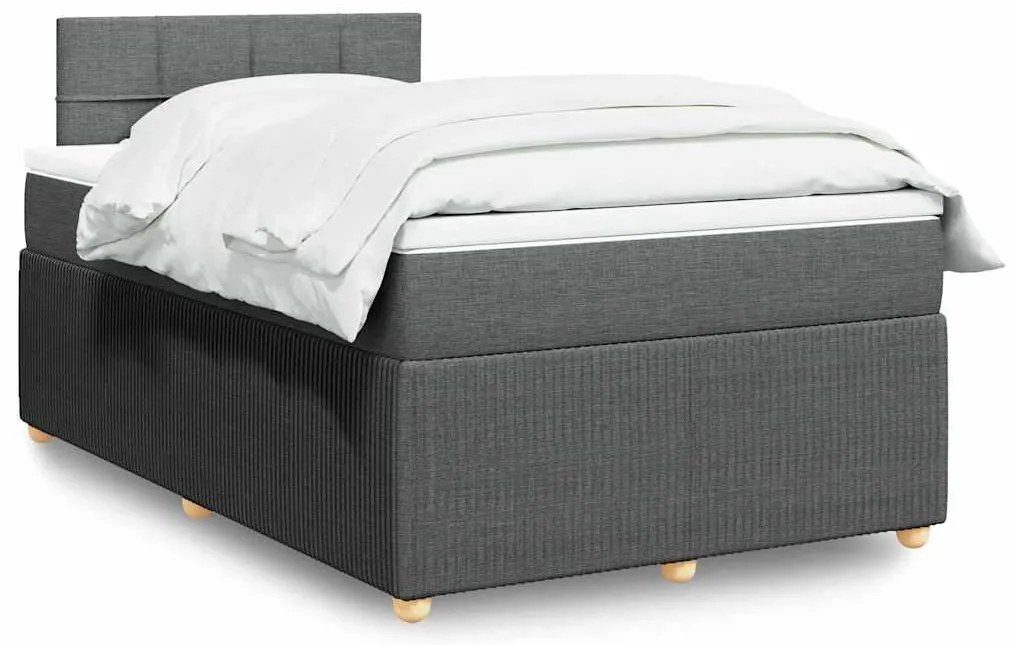 Cama com molas/colchão 120x200 cm tecido cinzento-escuro