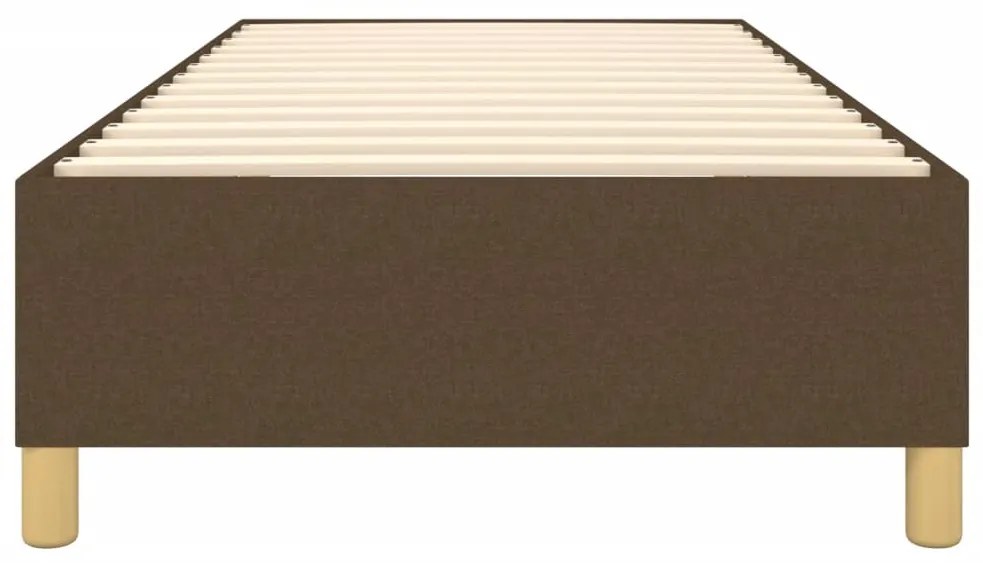 Estrutura de cama sem colchão 80x200 cm tecido castanho-escuro