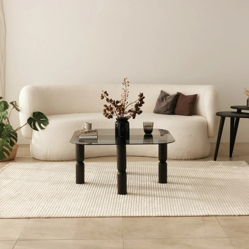 Mesa de Café Kei – Cor Antracite Fumado – 80cm x 40cm x 80cm