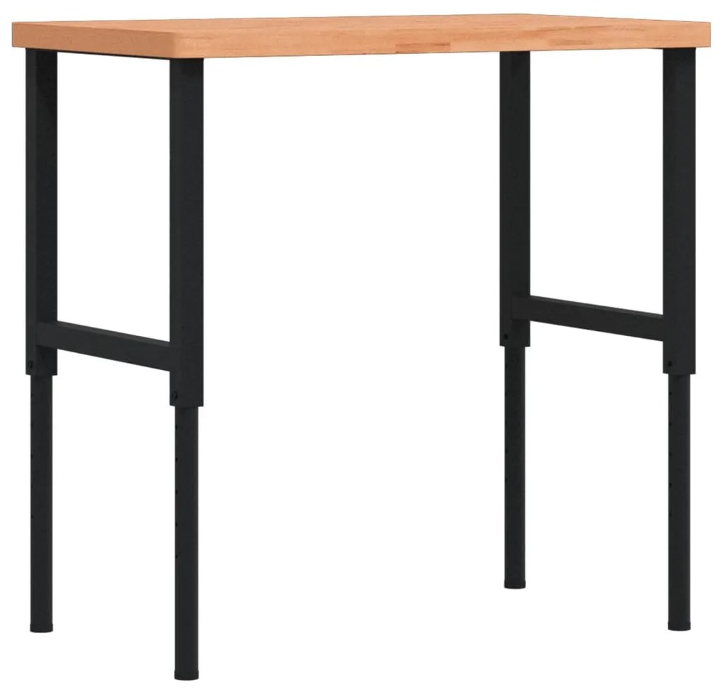 Bancada retangular 100x60x(73-99,5) cm madeira de faia maciça