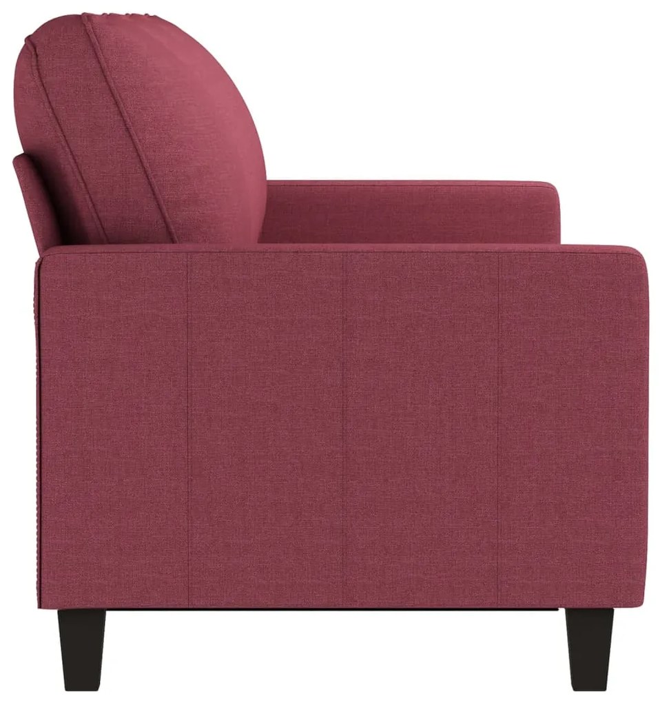 Sofá de 3 lugares tecido 180 cm vermelho tinto