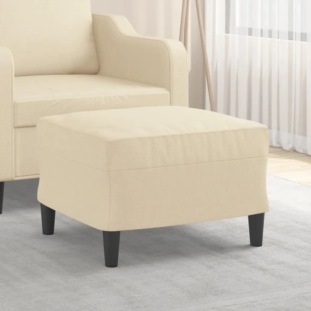 vidaXL Apoio de pés 60x50x41 cm tecido cor creme