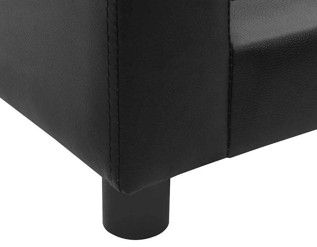 Sofá para cães 60x43x30 cm pelúcia e couro artificial preto