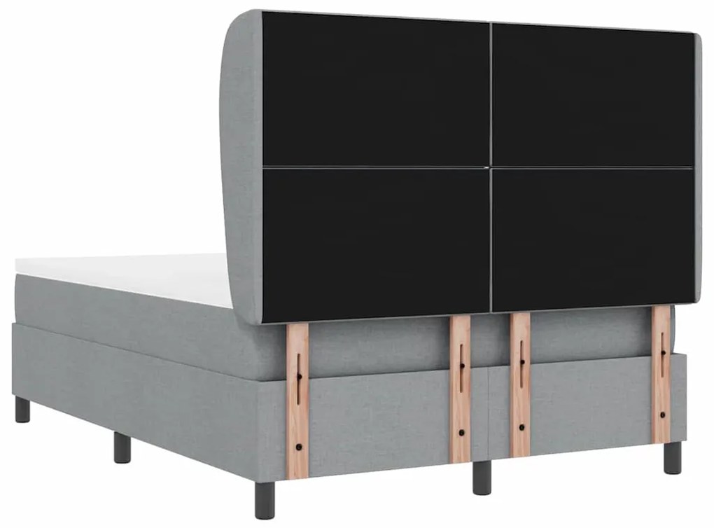 Cama box com colchão - cinza claro, 160 x 200 cm, tecido
