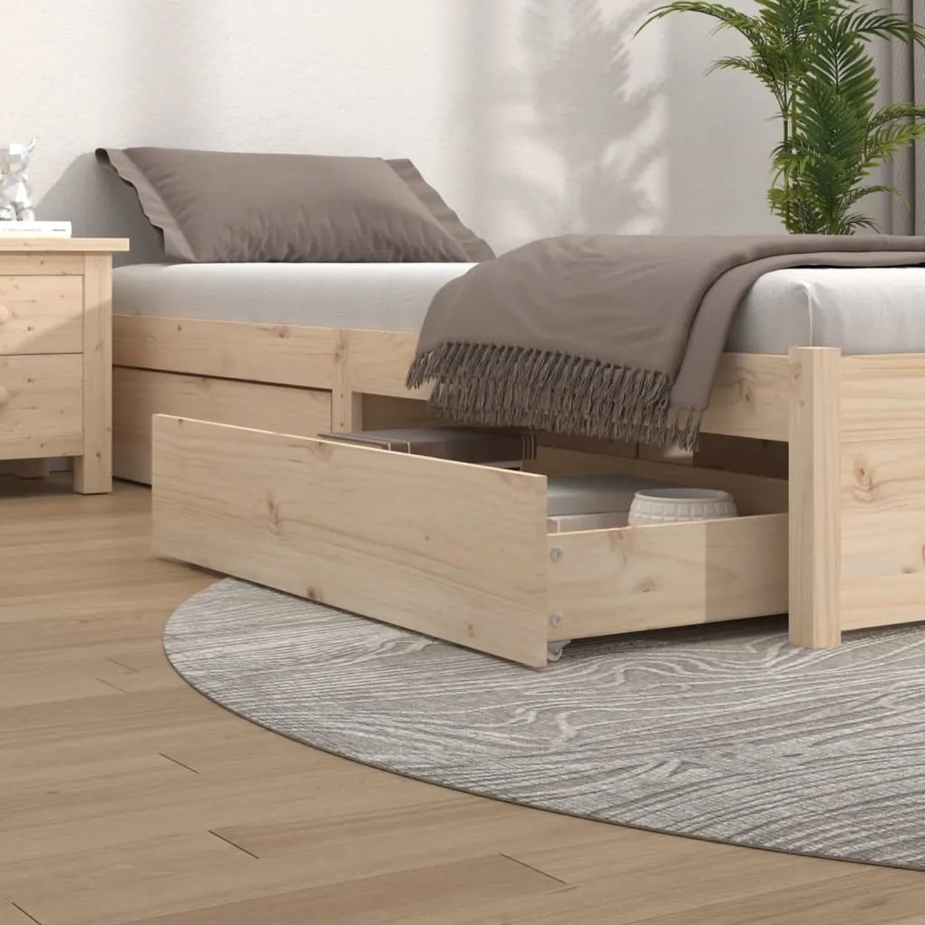814999 vidaXL Gavetas de cama 4 pcs madeira de pinho maciça