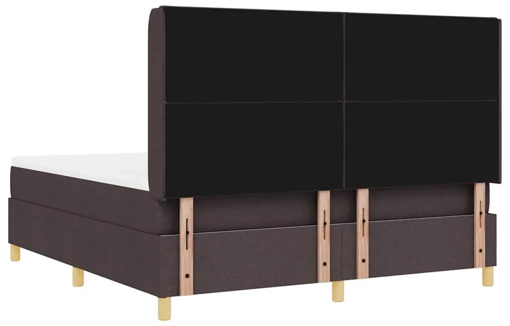 Cama Box com Colchão e LED vidaXL Castanho Escuro 180x200 cm Têxtil