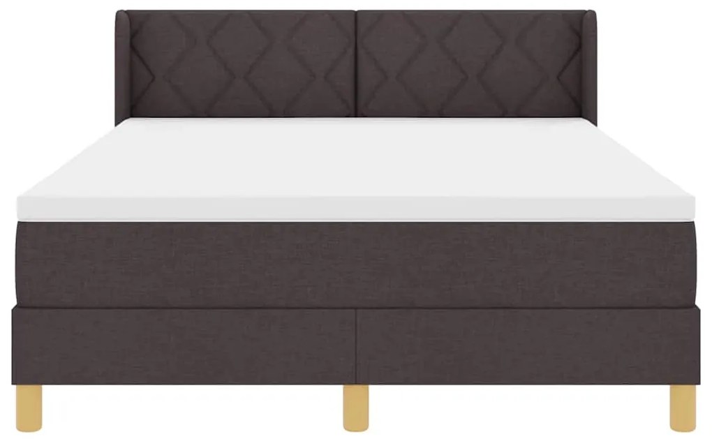 Cama Box Marrom Escuro e Branco 140 x 200 cm tecido