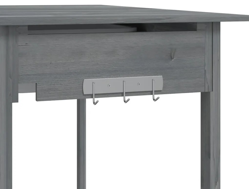 Mesa de cultivo com pia 147,5x44x139,5 cm abeto maciço cinzento