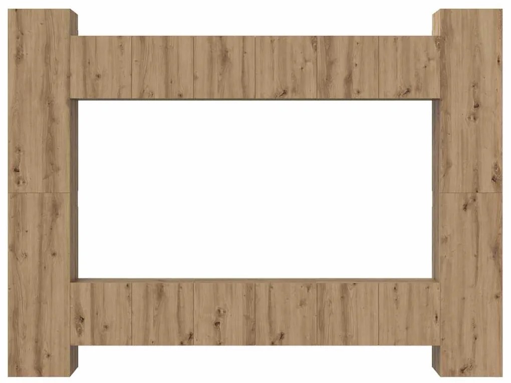 Conjunto de móvel de TV 10 pcs carvalho artisiano