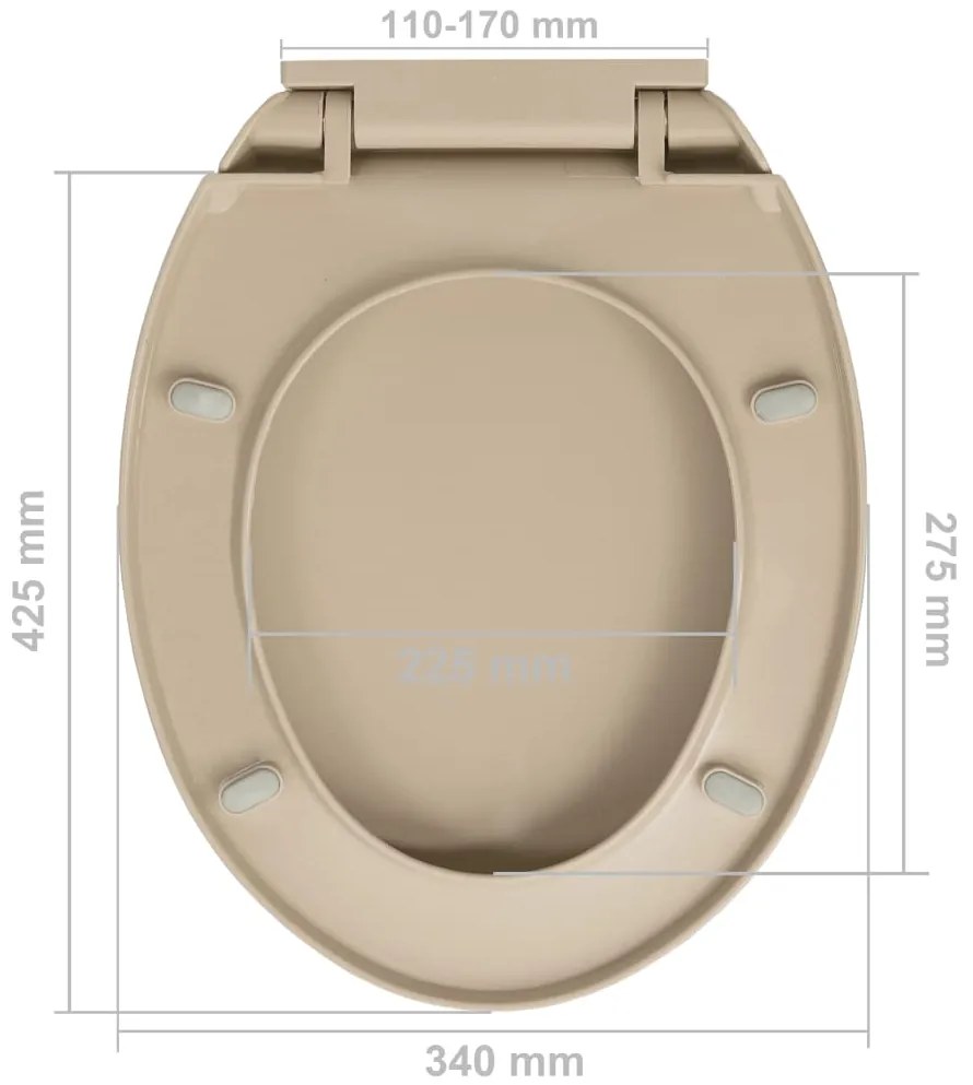 Tampo sanita oval fecho suave e remoção rápida cor bege