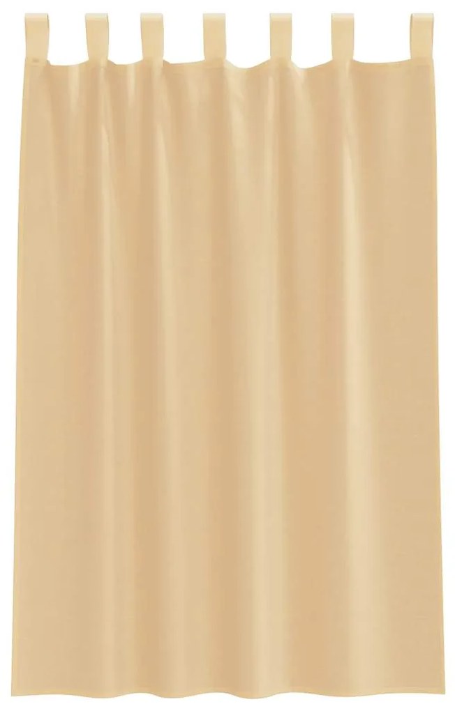 Cortinas de voile com bolsos para varão 2 pcs areia