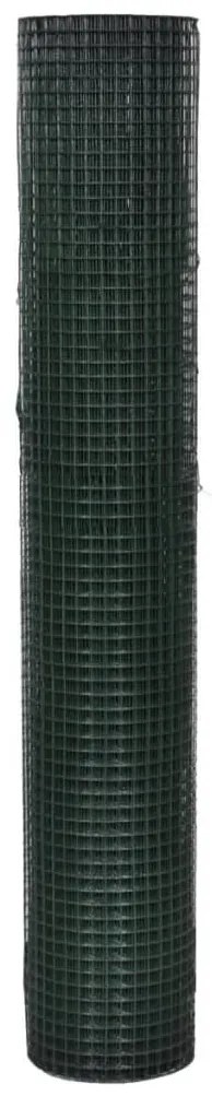 Cerca arame p/ galinheiro c/ revestimento PVC 10x1 m aço verde