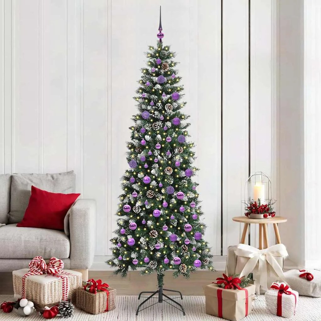 vidaXL Árvore de Natal Artificial Verde 210 cm PVC, Plástico e Aço