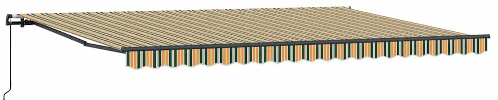 Toldo Retrátil Manual Verde e amarelo 500 × 350 cm Poliéster