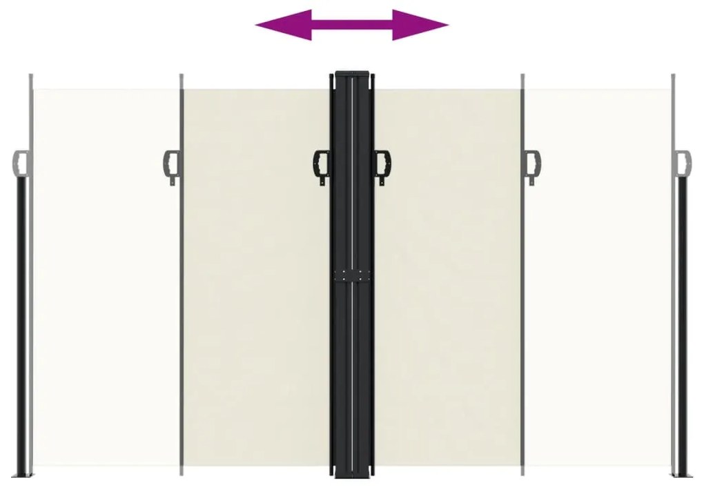 Toldo lateral retrátil 200x600 cm cor creme