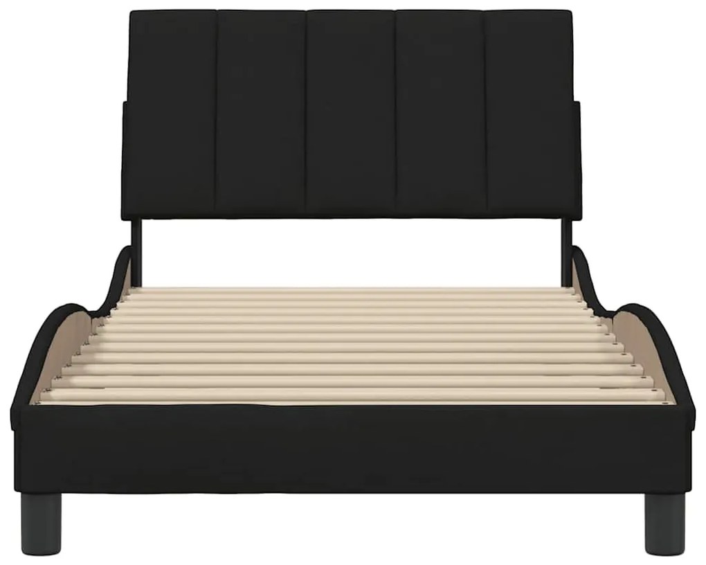 Estrutura de cama sem colchão 100x200 cm tecido preto