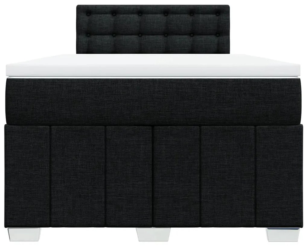 Cama boxspring com colchão 120x190 cm tecido preto