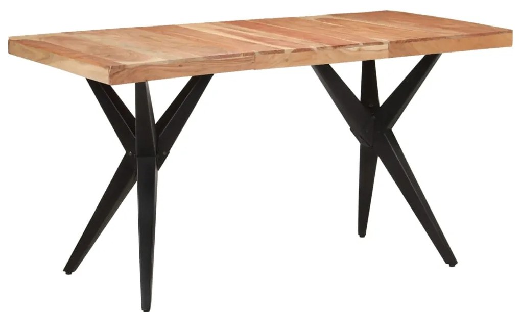 Mesa de jantar 140x70x76 cm madeira de acácia maciça preto