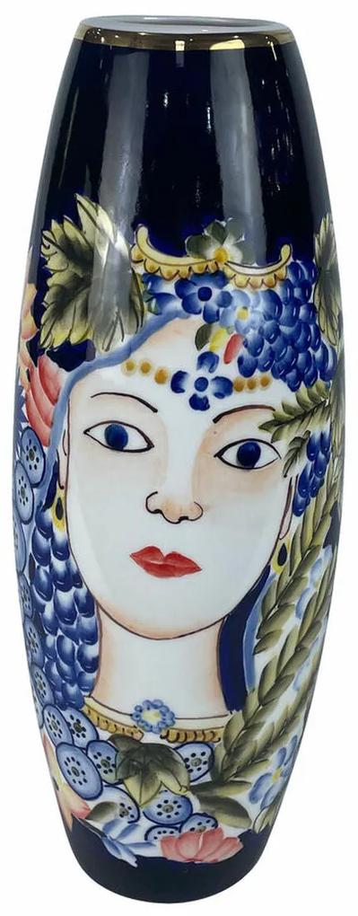 Vaso DKD Home Decor Porcelana Preto Shabby Chic (14 x 14 x 38 cm)