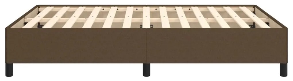 Estrutura de cama sem colchão 140x200 cm tecido castanho-escuro