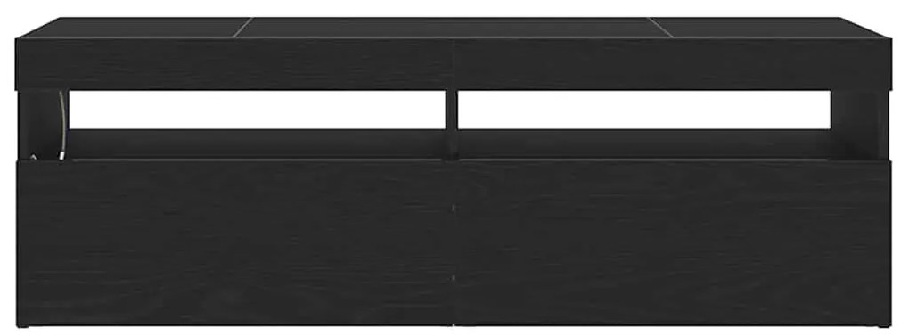 Estante para TV vidaXL com LED Carvalho Preto 120x35x40 cm Madeira de