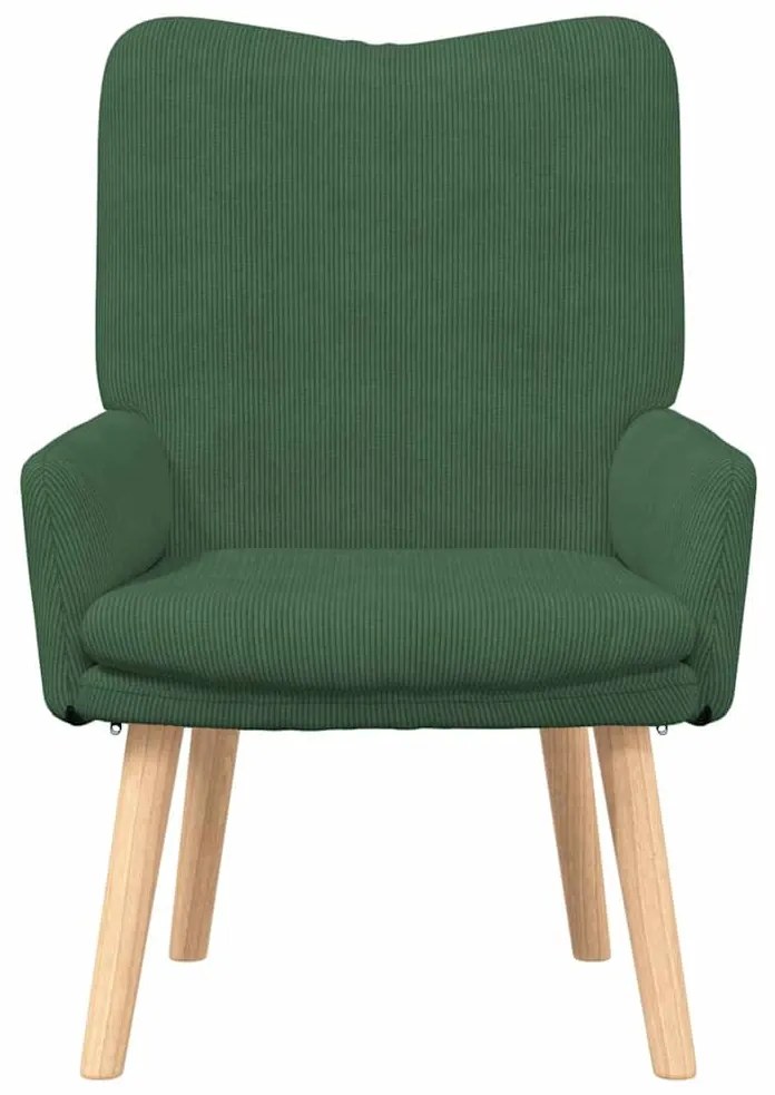 Poltrona Relaxante vidaXL Verde Selva em Tecido Veludo