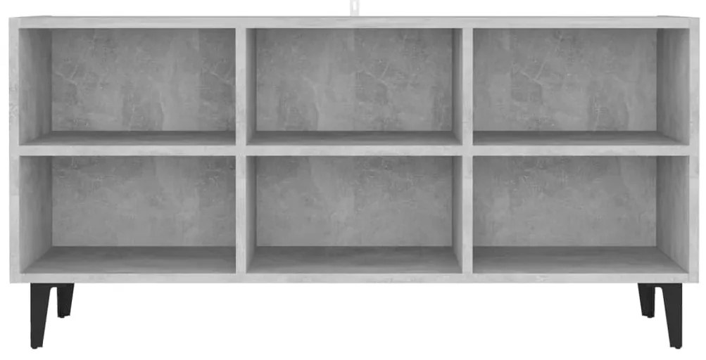 Móvel de TV com pernas em metal 103,5x30x50 cm cinzento cimento