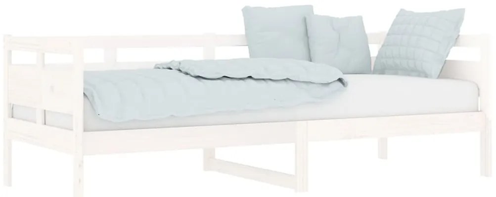 Sofá-cama 80x200 cm madeira de pinho maciça branco